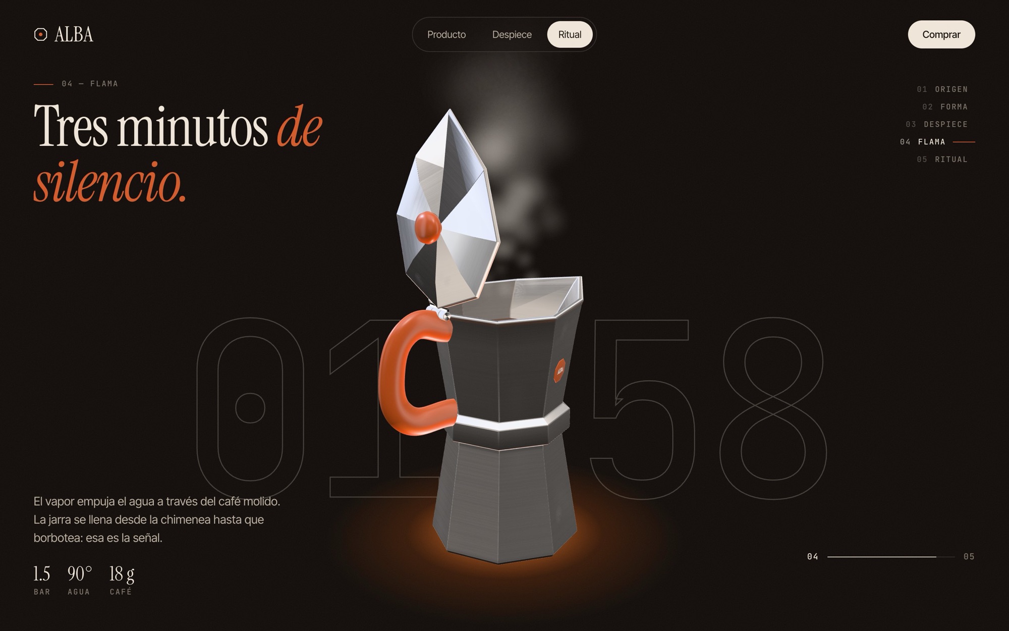 Escena de la flama en escritorio.